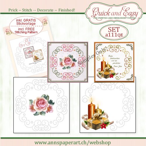a111 Quick and Easy SET (2 Cards) with FREE pattern