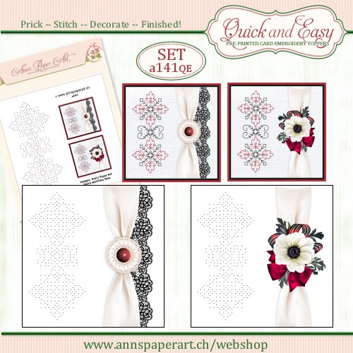 a141 Quick and Easy Card Embroidery SET (2 Cards) - Click Image to Close