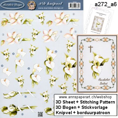 a272_A6 Stitching pattern + 3D Sheet Marieke Design 2733