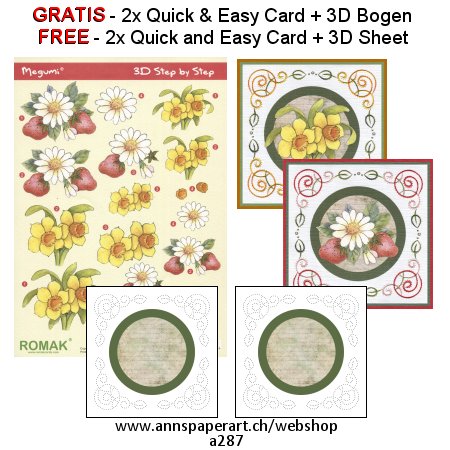 a287 Kombiset GRATIS - inkl. 3D Bogen + 2x Quick & Easy Karten - zum Schließen ins Bild klicken