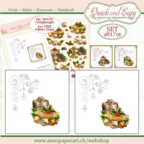 a817 Quick and Easy Card Embroidery SET - zum Schließen ins Bild klicken