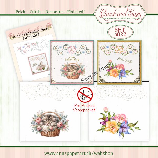 a822 Quick and Easy SET (2 Cards) with FREE pattern