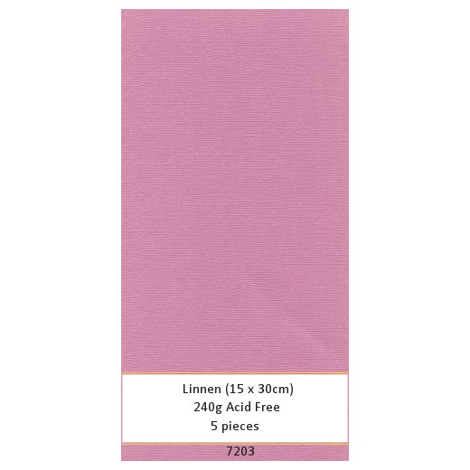 Leinen Karton Pink (5 Bogen 15 x 30cm)