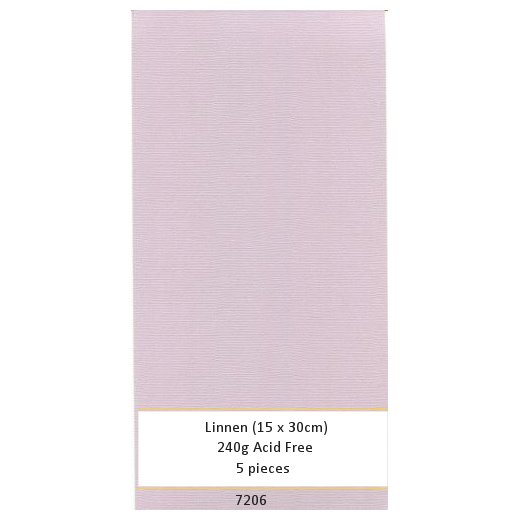 Leinen Karton Blush Pink (5 Bogen 15 x 30cm)