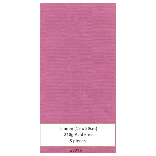 Leinen Karton Pink Rose (5 Bogen 15 x 30cm)