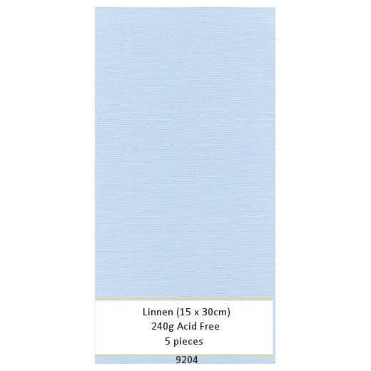 Linen Cardstock Light Blue (5 Bogen 15 x 30cm)
