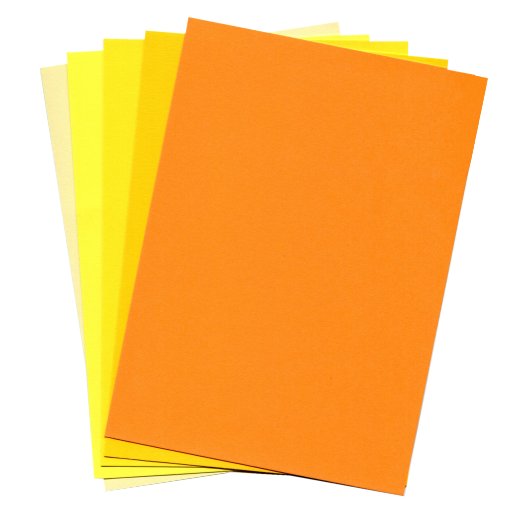Bastelkarton 25 Bogen DIN A5 120g (5x5 Farben) Gelb/orange Ton