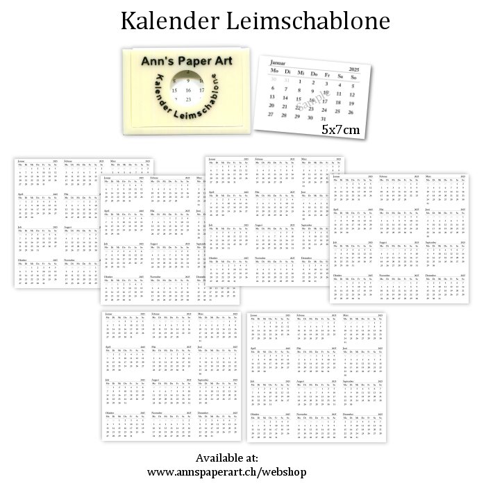 Ann's Paper Art Kalender Leimschablone