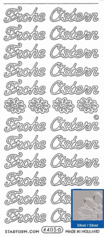 Sticker Starform 4405 Frohe Ostern - Silber