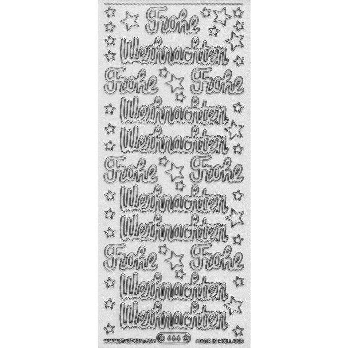 Stickers Starform 466 - Frohe Weihnachten XL - Glitter Silber