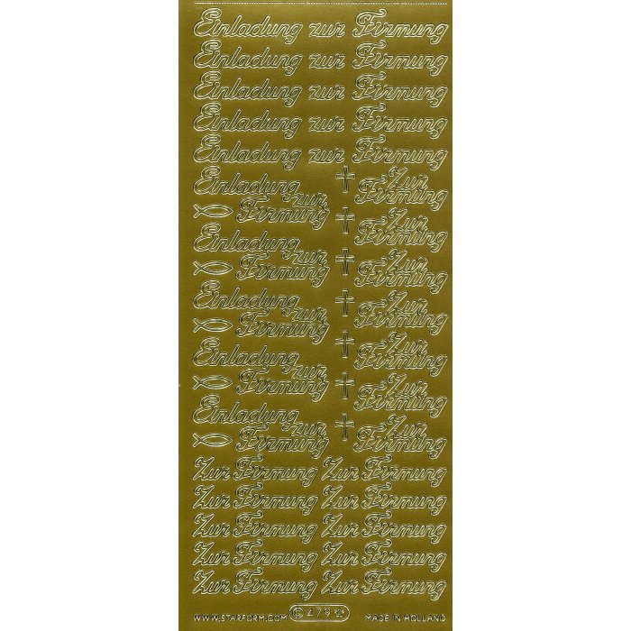 Sticker Starform 479 - Zur Firmung - Gold