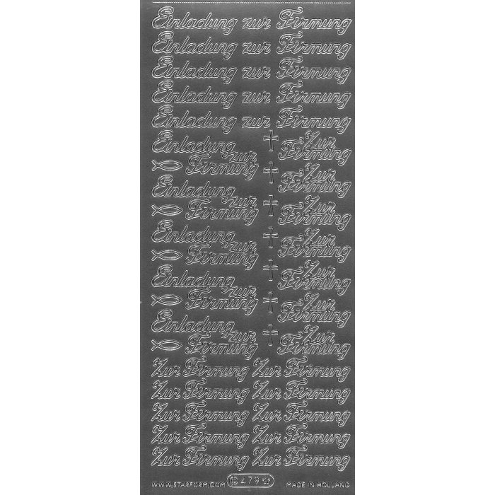 Sticker Starform 479 - Zur Firmung - Silber