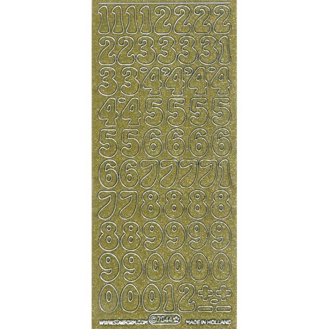 Starform Stickers 7044 - Number XL - Glitter Gold/Silber