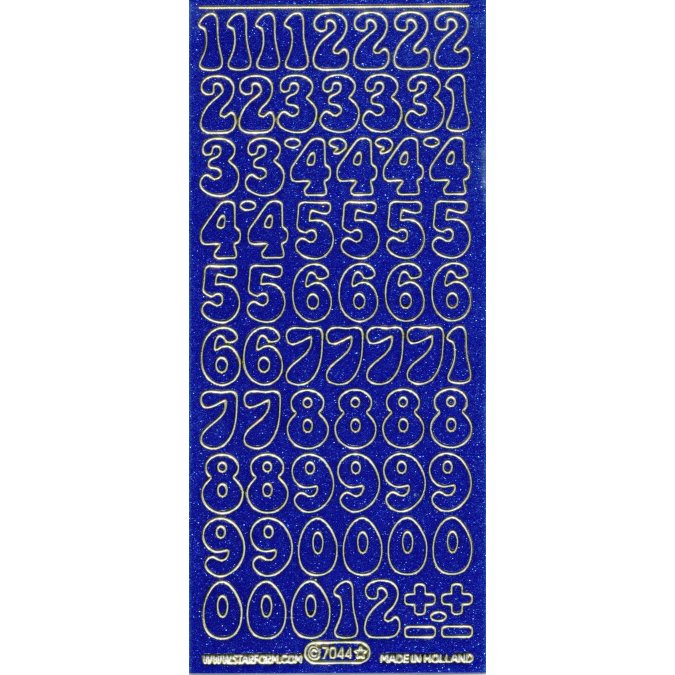 Starform Stickers 7044 - Number XL - Glitter Blau/Gold