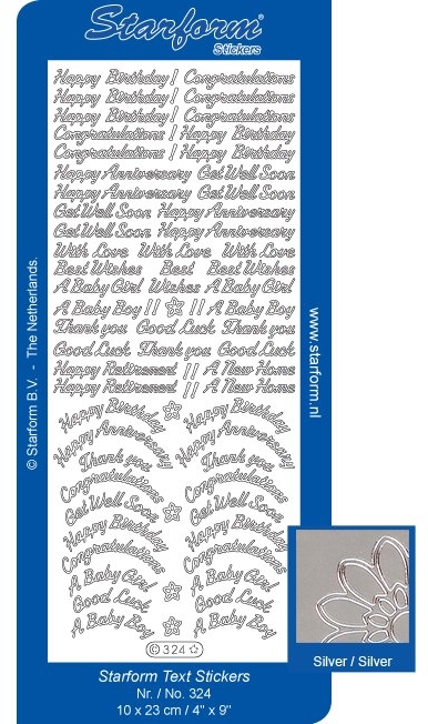 Stickers Starform 324 - Mixed text - Silver