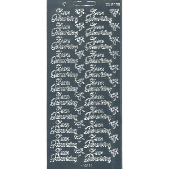 Sticker Findit CD3025G - Zum Geburtstag - Silber